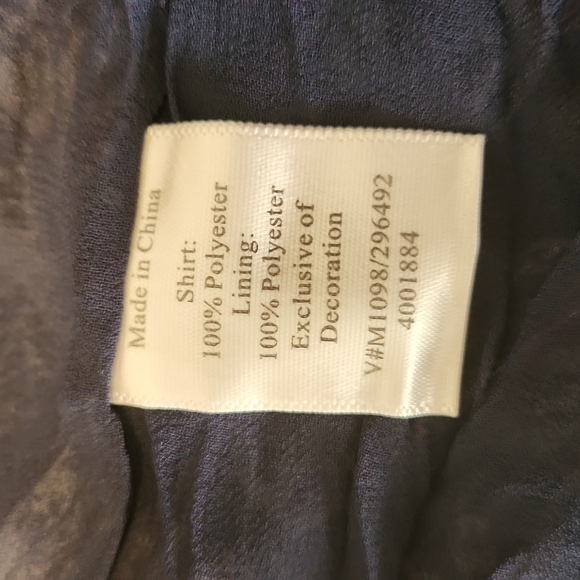 Coldwater Creek 2X (20W-22W) button front lace neckline lined long angled sleeve - Picture 6 of 9